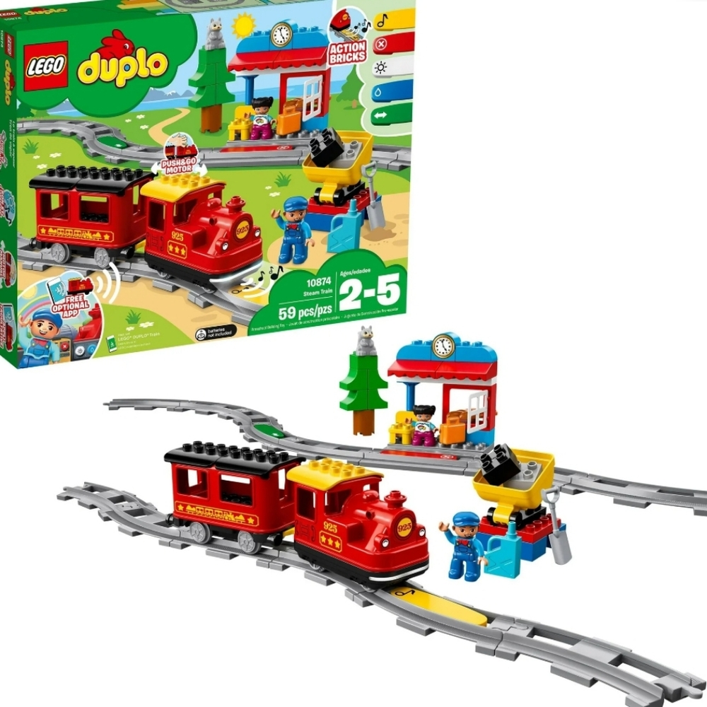 LEGO Duplo Steam Train Set with Red and Yellow Engine